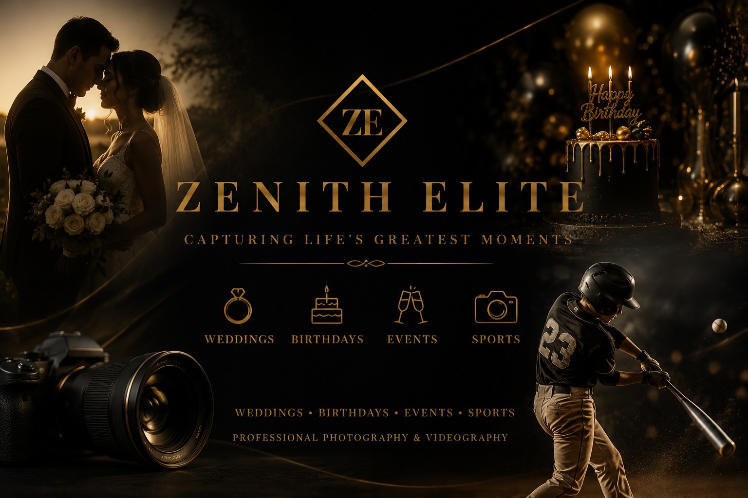 Zenith Elite Photography — weddings, birthdays, events, and sports photography