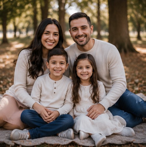 Family portrait outdoors