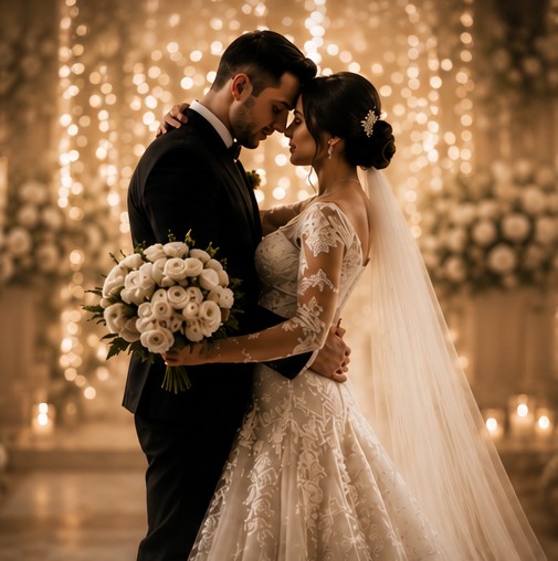 Wedding couple portrait