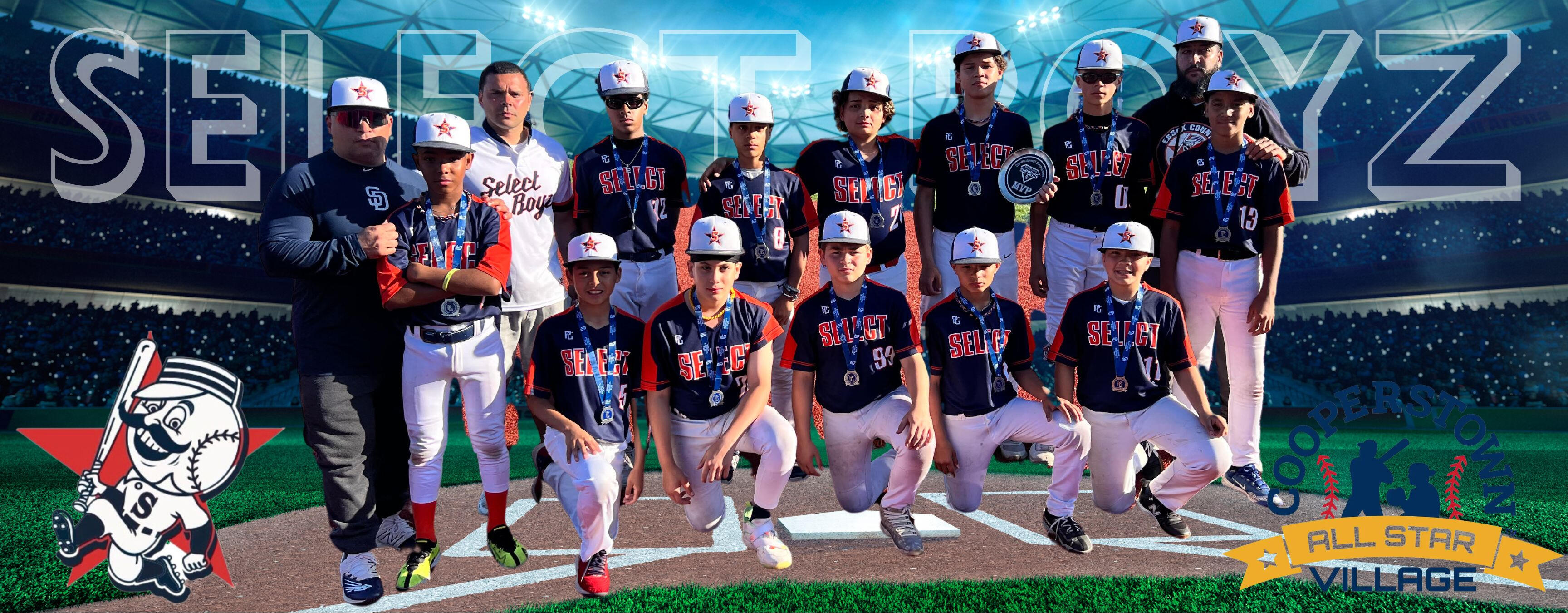 Sample premium Cooperstown banner with team photo layout, $149 package